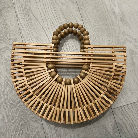 Bamboo Handbags with Wooden Beads Tote Bag - Picture 2 of 7